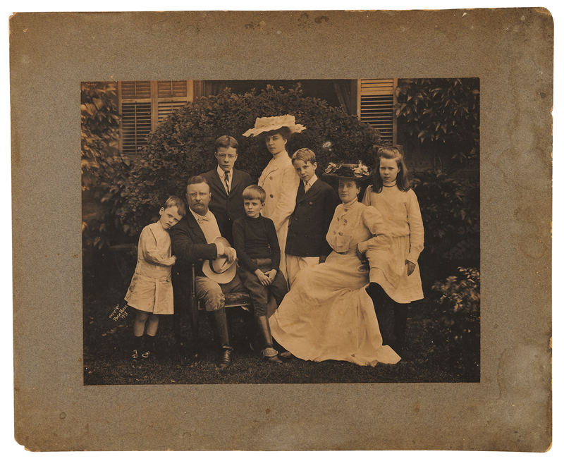 Lot 202 Theodore Roosevelt and Family Original Oversized Pach Bros. Photograph - Pictured at Sagamore Hill in 1903