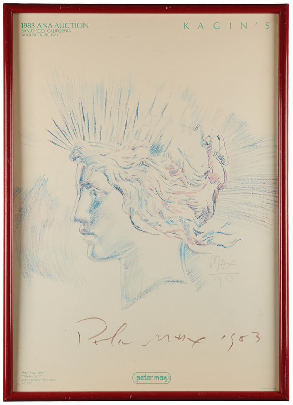 Lot 554 Peter Max Signed 'Liberty Lady' Poster (20.5˝ x 29.5˝)