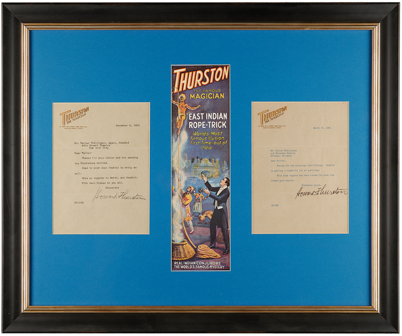 Lot 788 Howard Thurston (2) Typed Letters Signed on Harry Houdini