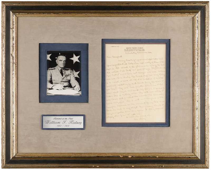 Lot 478 William F. Halsey War-Dated Autograph Letter Signed