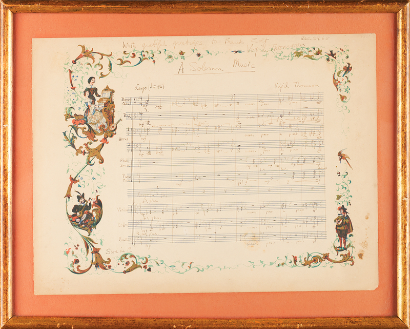 Lot 649 Virgil Thomson Autograph Musical Quotation Signed
