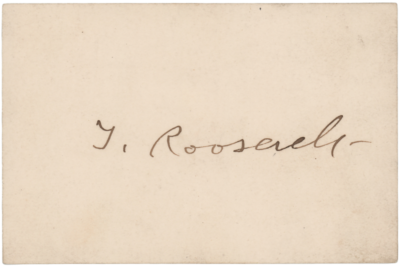 Lot 199 Theodore Roosevelt Signature