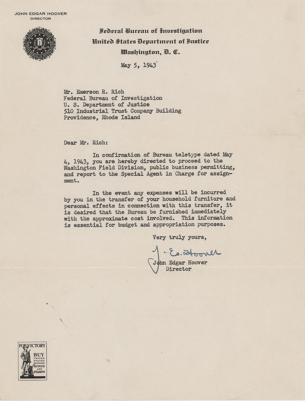 Lot 381 J. Edgar Hoover Typed Letter Signed