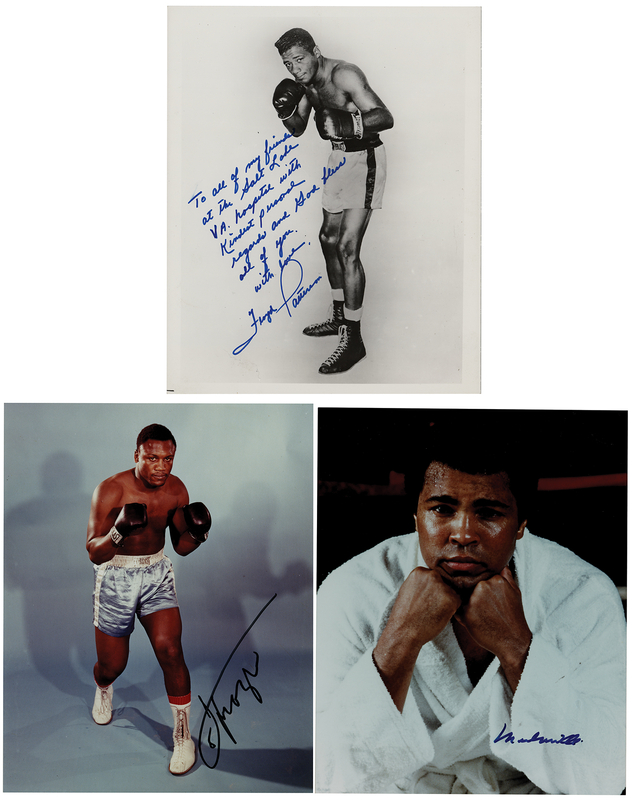 Lot 798 Boxing Legends (3) Signed Photographs - Ali, Frazier, and Patterson