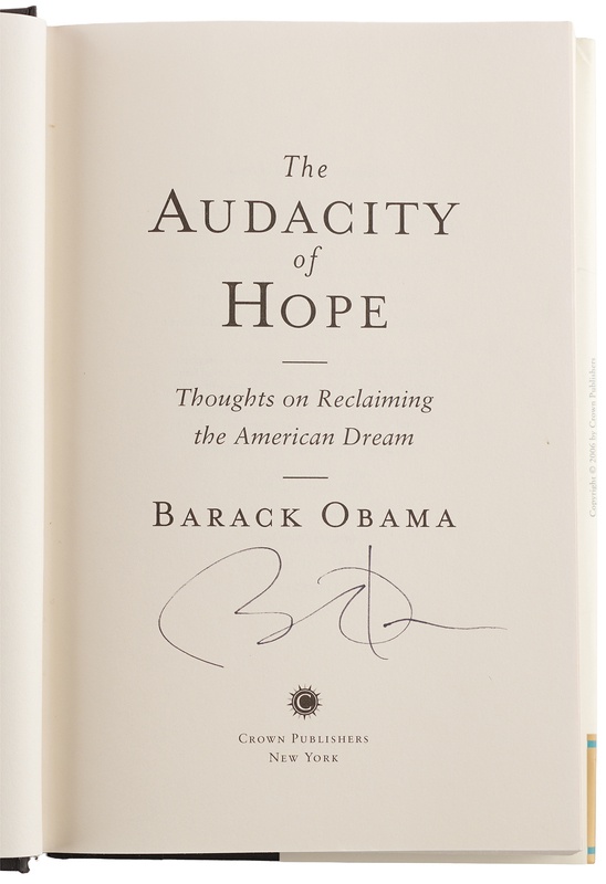 Barack Obama Signed Book - The Audacity of Hope | RR Auction