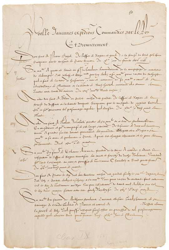 Lot 389 King Charles IX Document Signed (1567)