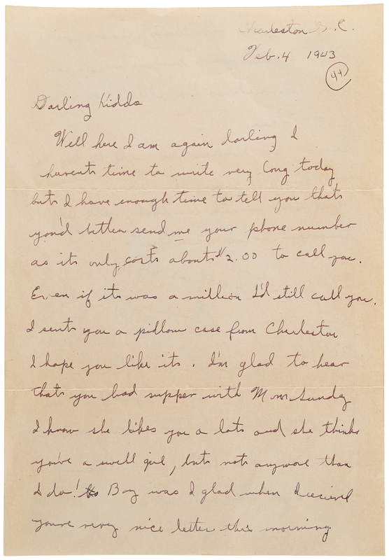Lot 482 Iwo Jima: Rene Gagnon War-Dated Autograph Letter Signed
