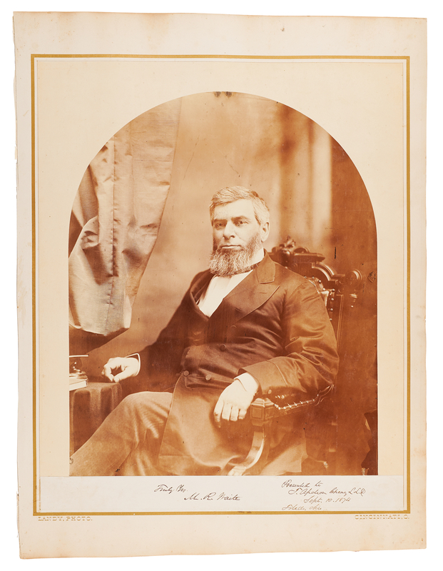 Lot 430 Morrison R. Waite Signed Oversized Photograph as Chief Justice of the United States
