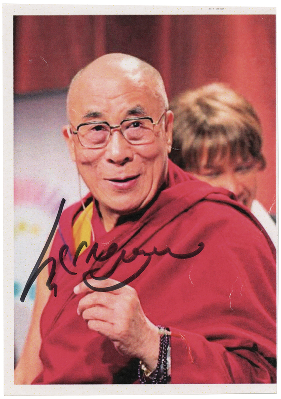 Lot 364 Dalai Lama Signed Photograph