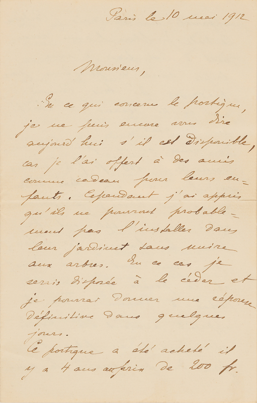 Lot 306 Marie Curie Autograph Letter Signed, Dated Shortly After the Reception of Her Second Nobel Prize