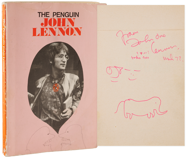 Lot 612 Beatles: John Lennon Signed Book with Sketches - The Penguin