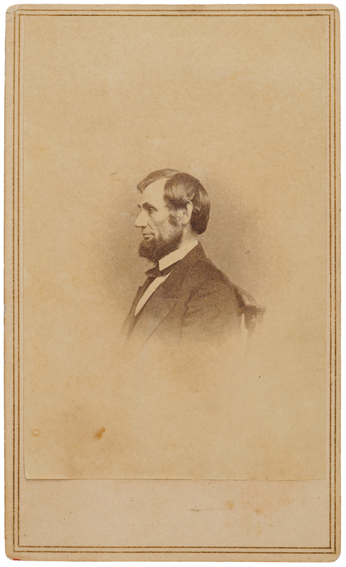 Lot 134 Abraham Lincoln Carte-de-Visite Photograph by Mathew Brady (ca. February 1862)
