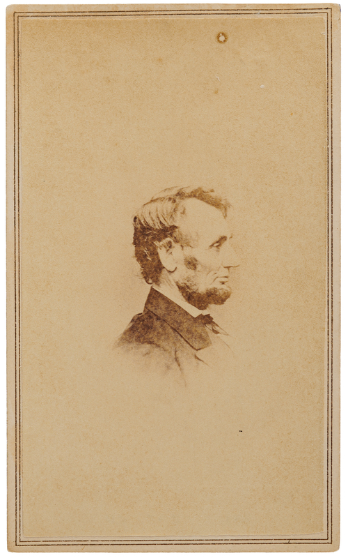 Lot 142 Abraham Lincoln Carte-de-Visite 'Penny Pose' Photograph