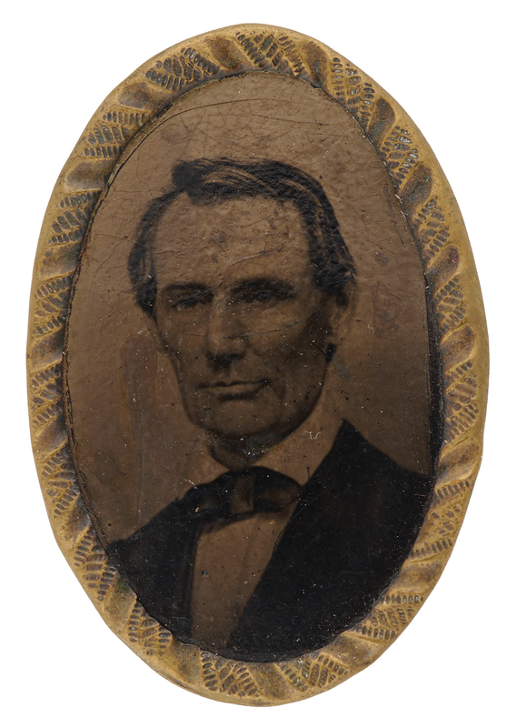 Lot 140 Abraham Lincoln Original 1860 Campaign Belt Buckle Ferrotype