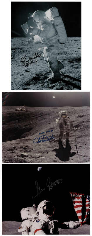 Lot 532 Moonwalkers (4) Signed Items - Cernan, Duke, Irwin, and Mitchell