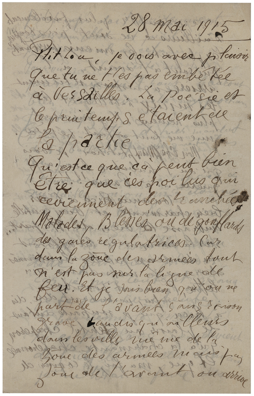 Lot 575 Guillaume Apollinaire Autograph Letter Signed to His Muse, from the Front Lines of WWI: 