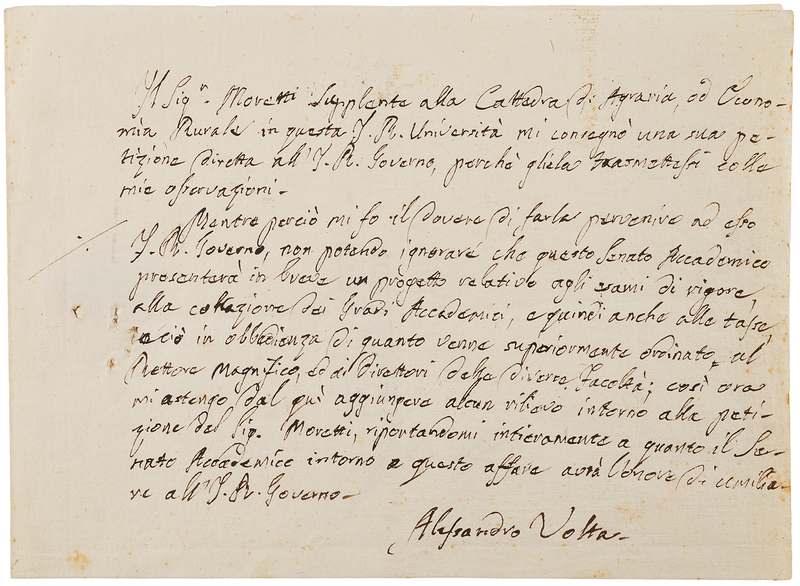 Lot 319 Alessandro Volta Autograph Letter Signed