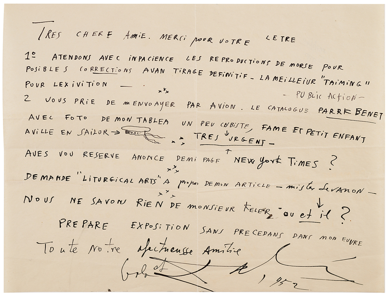 Lot 537 Salvador Dali Autograph Letter Signed with Sketch: 