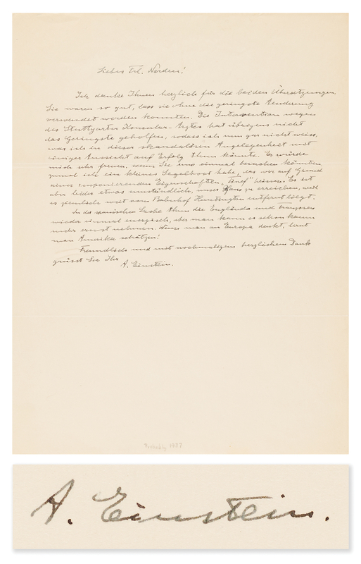 Lot 312 Albert Einstein Autograph Letter Signed on Prewar Politics: 