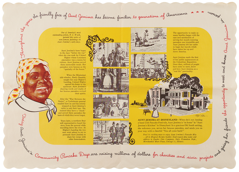Lot 569 Disneyland: Aunt Jemima Pancake House Restaurant Placemat and Napkin