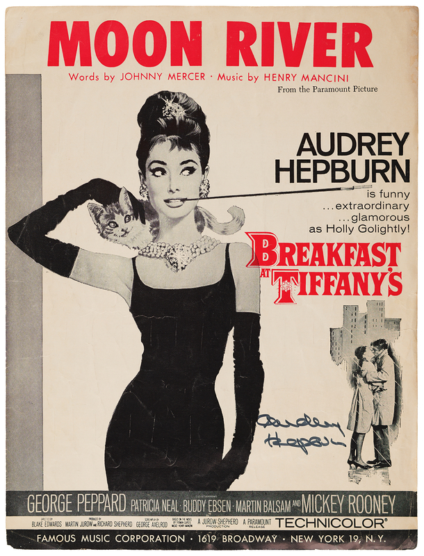 Lot 768 Audrey Hepburn Signed Sheet Music Booklet for 'Moon River' (Breakfast at Tiffany's)