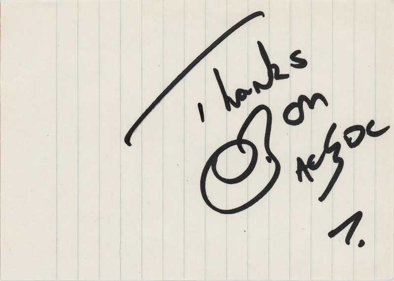 Lot 607 AC/DC: Bon Scott Signature