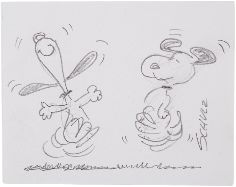 Lot 560 Charles Schulz Signed Sketch of Snoopy