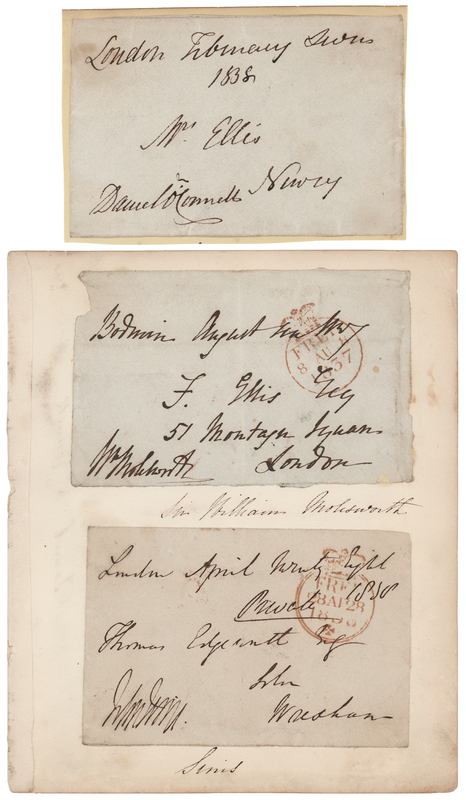 Lot 408 Daniel O'Connell (2) Signed Items - Handwritten Quote and Free Frank
