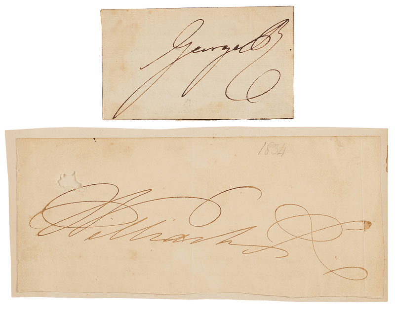 Lot 391 King George IV and King William IV (2) Signatures