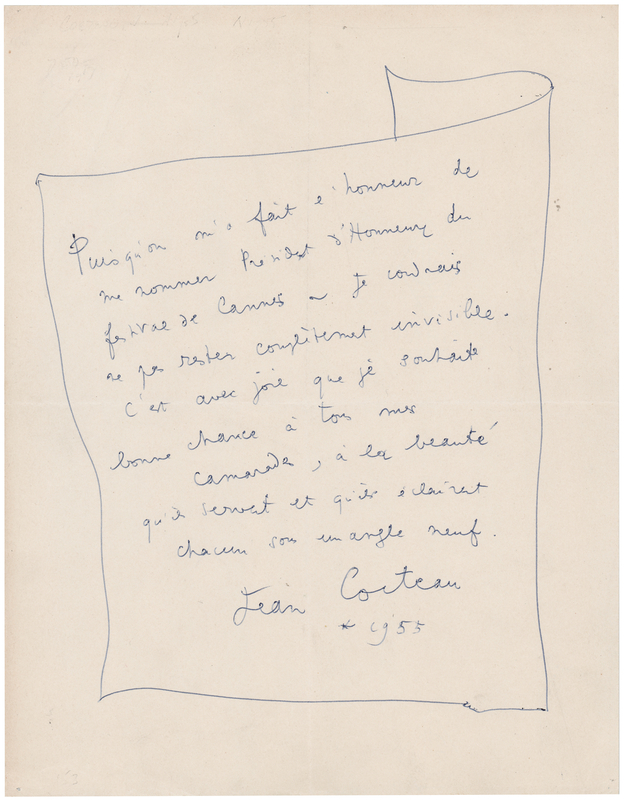 Lot 590 Jean Cocteau Autograph Letter Signed