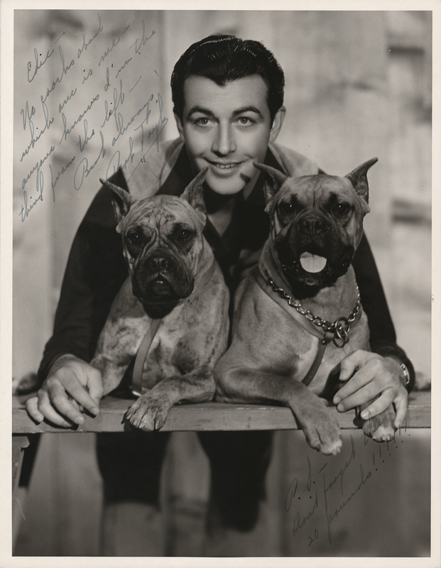 Lot 781 Robert Taylor Signed Oversized Photograph to MGM Hairdresser Edith Hubner