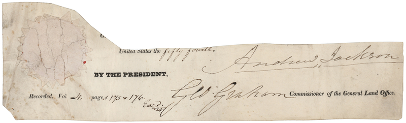 Lot 123 Andrew Jackson Signature as President