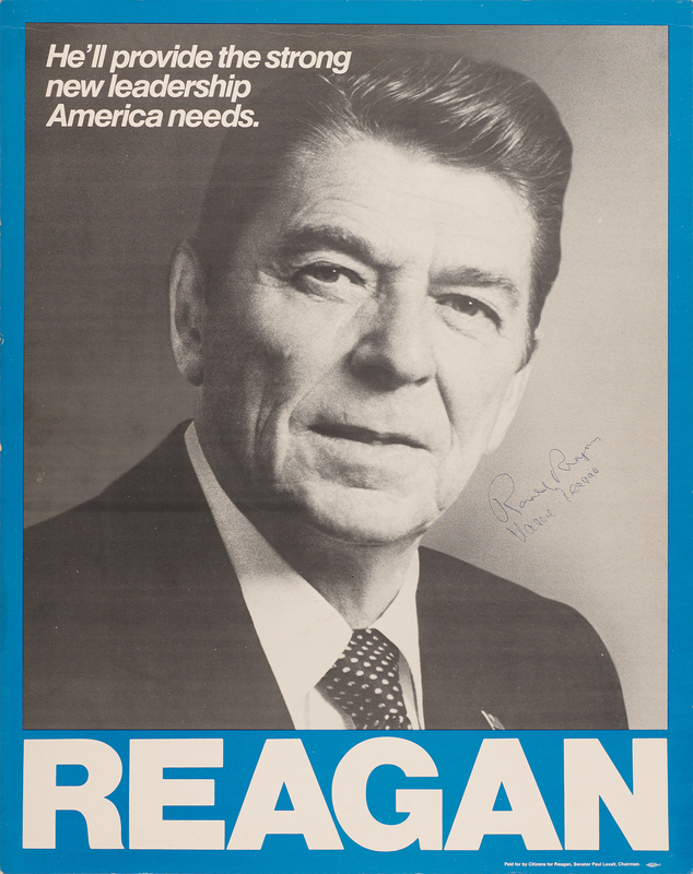 Lot 191 Ronald and Nancy Reagan Signed 1980 Presidential Campaign Poster (17? x 22?)