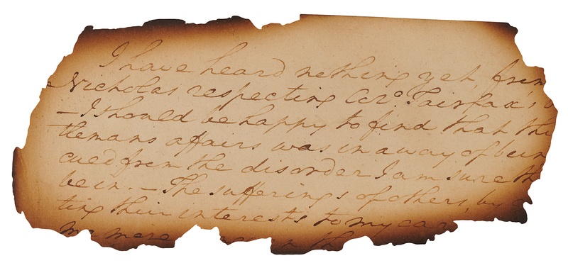 Lot 216 George Washington Partial Handwritten Letter