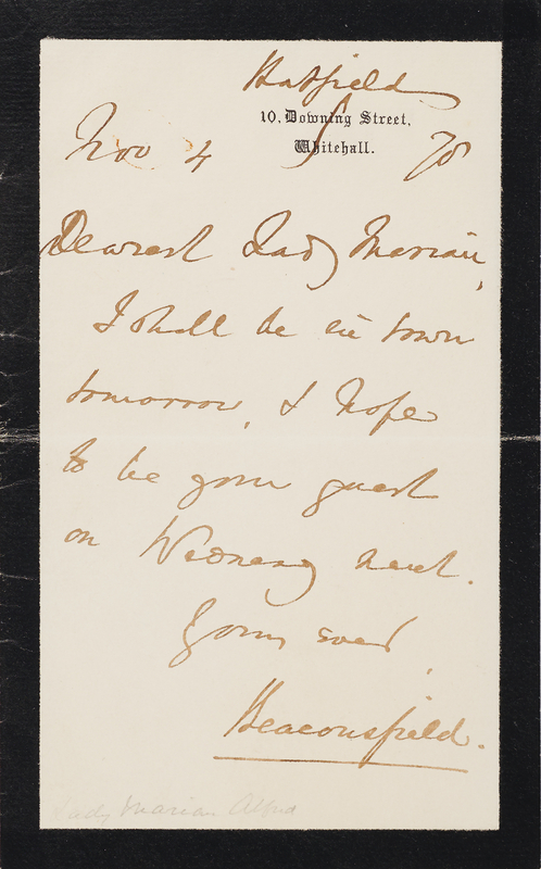 Lot 366 Benjamin Disraeli Autograph Letter Signed