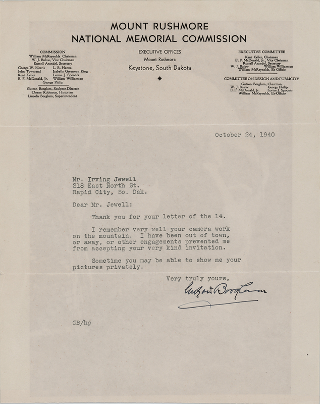 Lot 551 Gutzon Borglum Typed Letter Signed: 