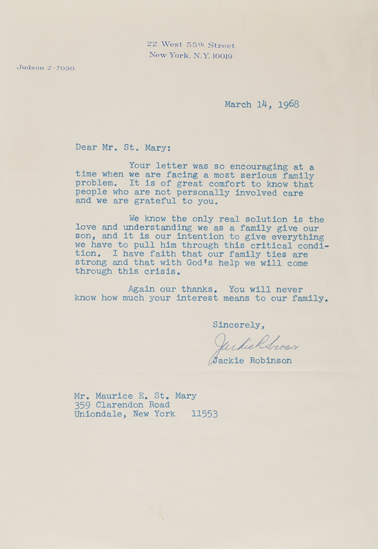 Lot 794 Jackie Robinson Typed Letter Signed: 