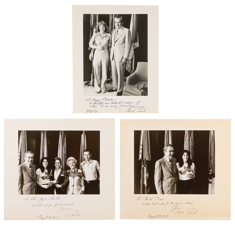 Lot 161 Richard Nixon (3) Signed Photographs to His Family Members