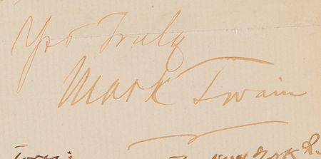 Lot #578 Samuel L. Clemens Autograph Letter Signed as 