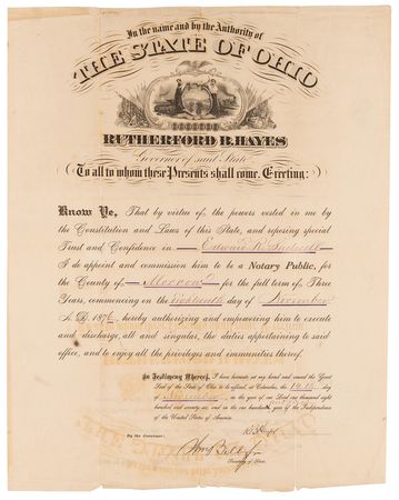 Lot #118 Rutherford B. Hayes Document Signed as President-Elect - Dated 11 Days After Winning the 1876 Presidential Election - Image 1