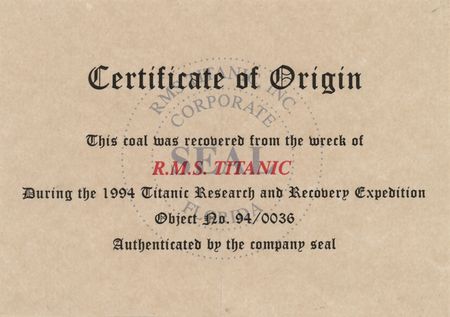 Lot #425 Titanic: Coal Piece Recovered from Wreck Site - Image 4