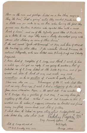 Lot #487 Little Bighorn: William O. Taylor Autograph Letter Signed on the Fate of Custer's Scouts and L Troop of the 7th Cavalry - Image 2