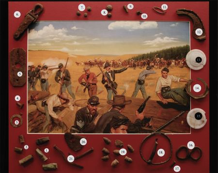 Lot #429 Wagon Box Fight Relic Display - Image 3