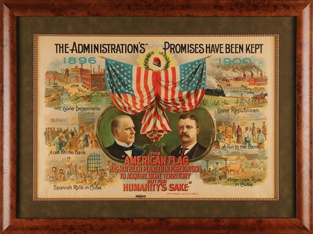 Lot #41 William McKinley and Theodore Roosevelt Original 1900 Campaign Poster (22.5˝ x 15.5˝) - Image 1