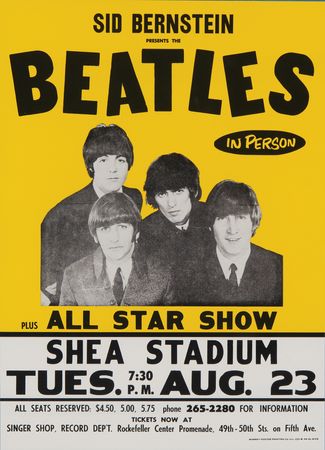 Lot #656 Beatles 1966 Shea Stadium Concert Ticket and Flyer - Image 2