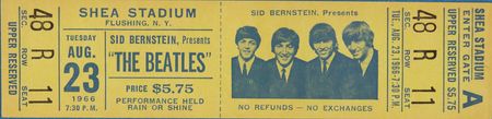 Lot #656 Beatles 1966 Shea Stadium Concert Ticket and Flyer - Image 3