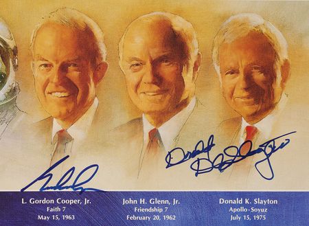 Lot #531 Mercury Astronauts Multi-Signed (5) Poster - 22? x 34? - Image 2