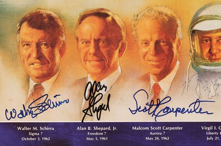 Lot #531 Mercury Astronauts Multi-Signed (5) Poster - 22? x 34? - Image 3