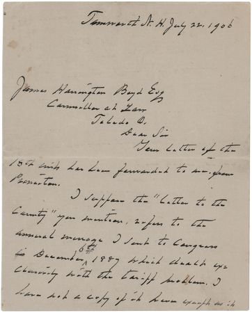 Lot #94 Grover Cleveland Autograph Letter Signed, Regarding a Letter to Congress 