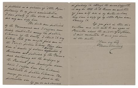 Lot #94 Grover Cleveland Autograph Letter Signed, Regarding a Letter to Congress 